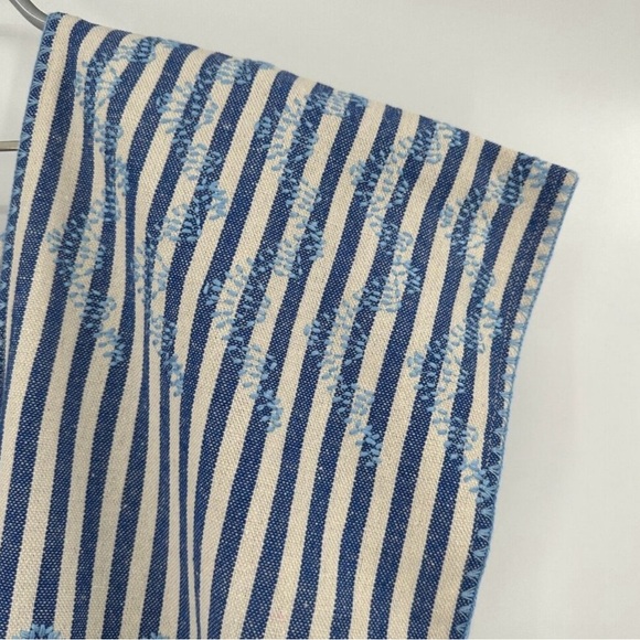 Tuckernuck Sullivan Embroidered Canvas Caftan sz M Blue Stripe Mini Swim Cover - Picture 4 of 8